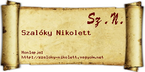Szalóky Nikolett névjegykártya