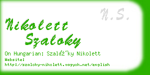 nikolett szaloky business card