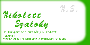 nikolett szaloky business card